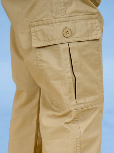 Image of Boys Cotton Full Length Front Cut Sew Cargo Pant with Bottom Tab