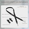 Upgraded Purse Strap Replacement Compatible with Longchamp Small Bags, Anti-Slip Leather Bag Straps Conversion Kit, 4 Buckles Handbags Crossbody Shoulder Strap 34-48'' Adjustable for Women(Black) #2