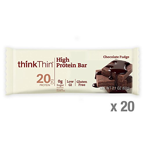 thinkThin High Protein Bars, Chocolate Fudge, 2.1 Ounce (20 Count)