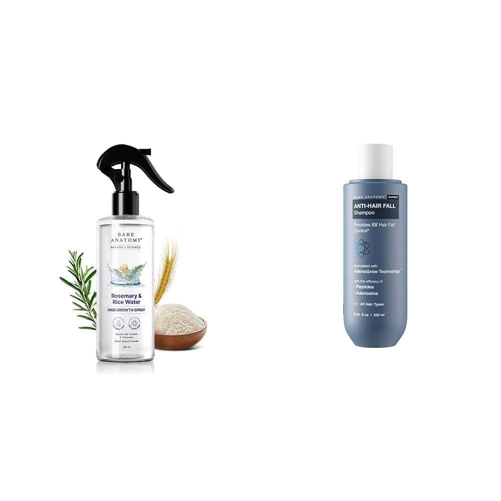 Bare AnatomyNature x Science Rosemary Water Spray for Hair Growth 250ml + Anti Hair Fall Shampoo|5x Hair Fall Control & Growth|Contains Biotin Adenosine, & Peptides|Paraben & SLS Free 250ml-image-43