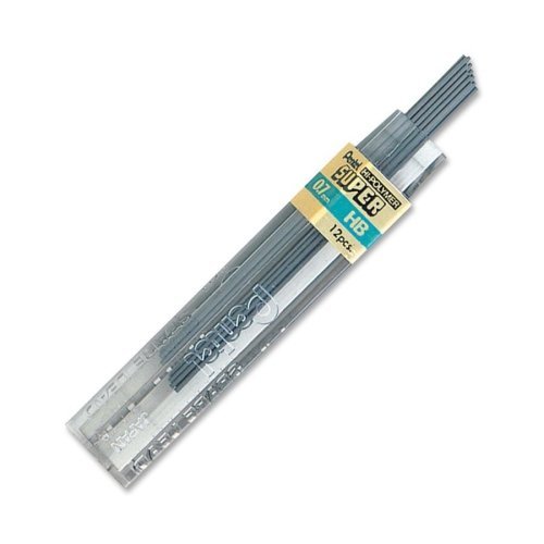 Wholesale CASE of 25 - Pentel Super Hi-Polymer Leads-Hi-Polymer Lead, 0.7 mm, Medium, HB, Black, 12ea/TB