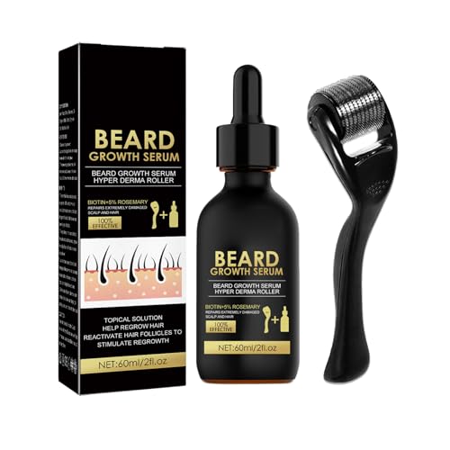 Crece Barba Kit,Crece Barba Kit Rodillo,Con Rodillo De Barbas,Kits Barbas Para Hombre,Estimula El Crecimiento Barbaes Y El Crecimientos,Aceite Crecimiento Barbaes