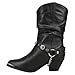 Ladies' Dingo® Pigskin Slouch Harness Boot, BLACK, 9.5
