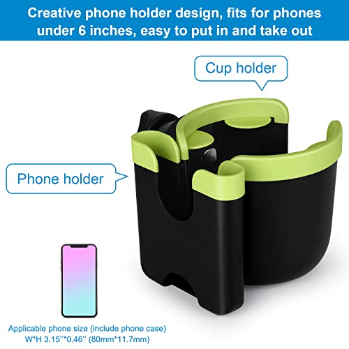 Image of Accmor Stroller Cup Holder with Phone Holder, Bike Cup Holder, Universal Cup Holder for Uppababy Nuna Doona Strollers, 2-in-1 Cup Holder for Walker, Wheelchair, Scooter