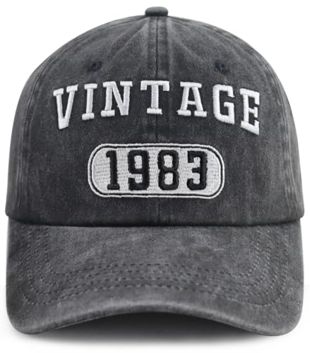 43th Birthday Gifts for Women Men 43 Years Old Party Decorations Hat Funny Embroidered Vintage 1983 Birthday Baseball Cap for Dad Mom Husband Wife