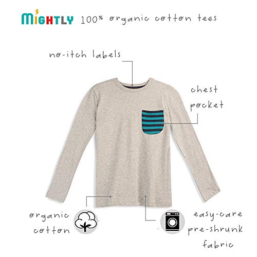 Mightly Boys and Girls' Long Sleeve Raglan Shirt | Organic Cotton, Colorful Casual Stylish Clothes, Soft&Fresh Crew Neck Tee, Set for Toddlers and Kids, Fair Trade Certified 2-Pack, Red Set Go, 4T4