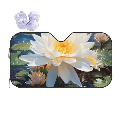 Parasol para Parabrisas Delantero de Flores de Loto Protector Solar Universal 70x130cm