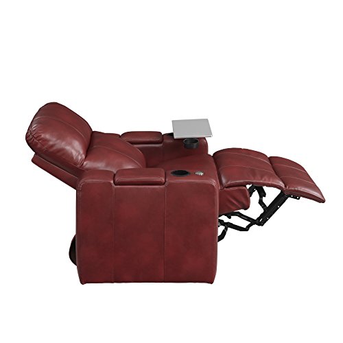 Pulaski Power Home Theatre Recliner, 38.0" L X 39.5" W X 43.0" H, Red