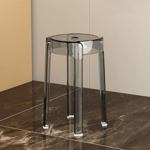 Barhocker aus Acryl, stapelbar, Thekenhöhe, modernes transparentes Design für Küche, Esszimmer & Wohnzimmer, rückenfrei