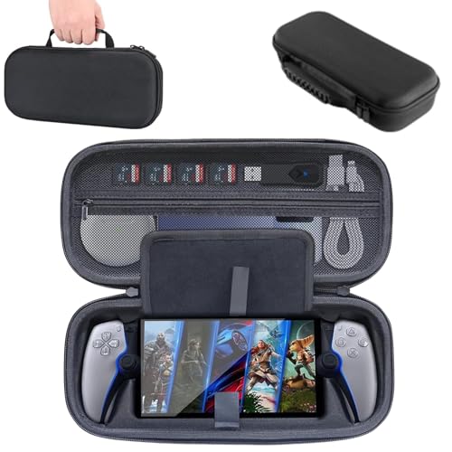 Carrying Case for PlayStation Portal Remote Player, Hard Shell Portable Case Built-in Screen Protector for PS Portal,Travel Storage Case Bag is Waterproof Lightweight and Anti-Collision (Black)