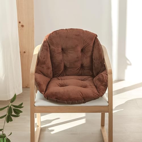 Genérico Cojín De Asiento Ortopédico para Silla De Oficina,Cómodo Cojín De Felpa para Respaldo,Cojín De Suelo Antideslizante,Cojín De Asiento para Silla De Juegos De Coche, Sofá,Café,40x48cm