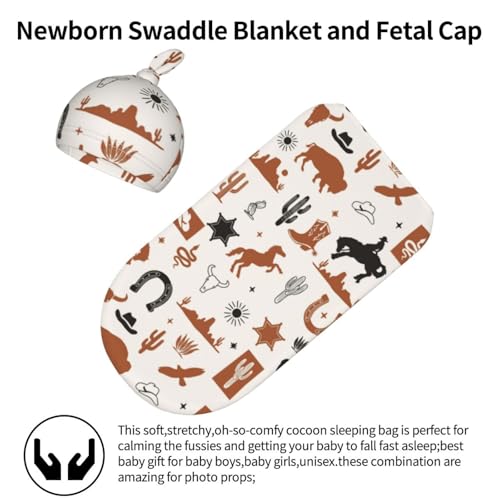 Image of Western Morden Swaddle Blanket, Soft Swaddling Blanket Baby Clothes, Western Baby Stuff