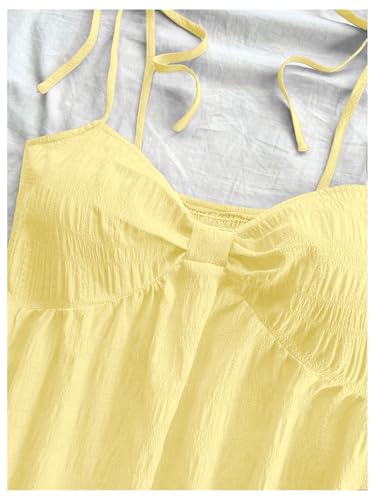 Image of SOLY HUX Women's Summer Cami Sun Dress A Line Tie Shoulder Y2k Cute Casual Short Mini Beach Babydoll Dresses