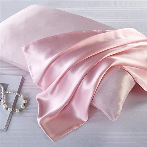 LuxBedding Satin Body Pillowcase, Cooling Silk, 20x54 Inch, 1 Piece, Pink