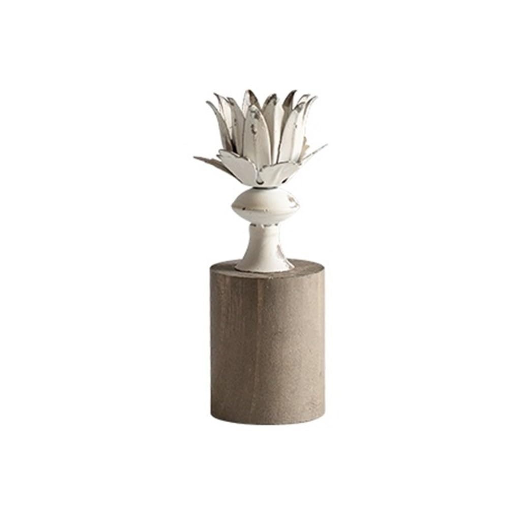 Vintage candle holder Vintage Distressed Wooden Candlestick Ornaments Elegant Candle Holder For Wedding Christmas Party Home Decoration(Large)
