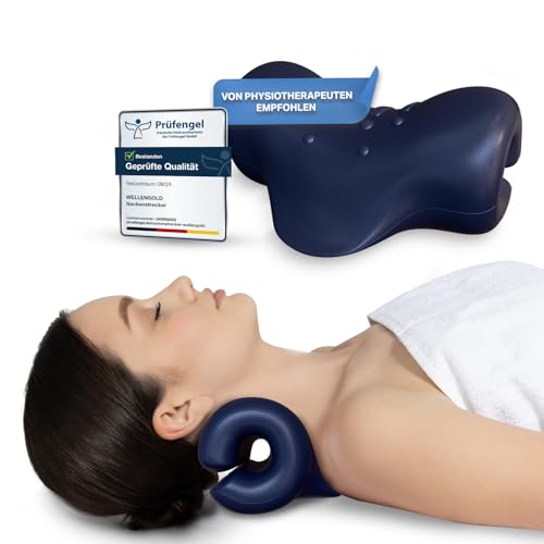WELLENGOLD Nackenstrecker - Orthopädischer Nackendehner bei Schulter & Nackenschmerzen - Premium Cloudy Neck Stretcher für Nackenbuckel & Buckel Korrektur - Nackenwolke mit dt. Anleitung & E-Book
