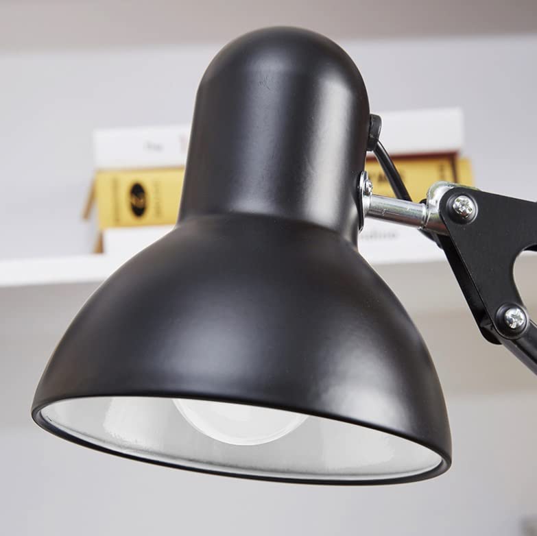 Habrur Klemmleuchte Schreibtischlampe Langarm-Klapp-Schreibtischlampe Eisen-Tischlampe Mit USB-Anschluss Schreibtischlampen Schlafzimmer Für Wohnzimmer Leselampe Klemmlampe (Blue : Blu)