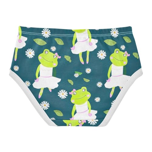 Toddler Underwear Custom 2t Cotton Panties for Girl Animals Kids Briefs Undies Cute Frogs Ballerinas Green2