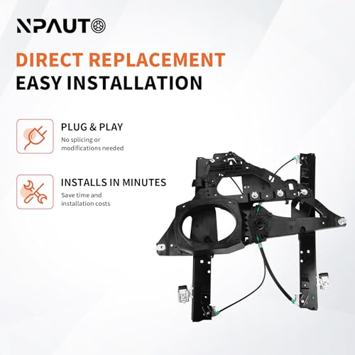 Image of Front Right Power Window Regulator with Panel Without Motor for Expedition