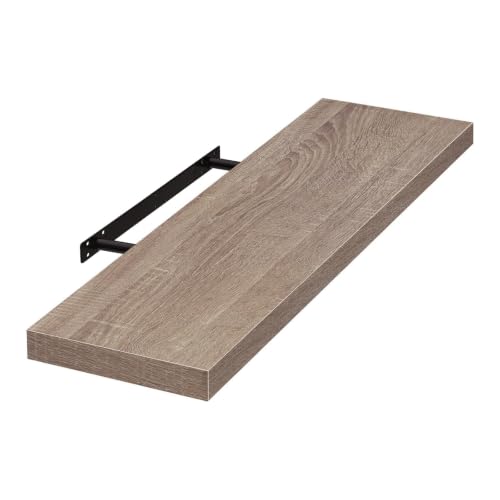EUGAD Étagères Murale en MDF,étagère de Rangement décorative Flottante 80cm Longueur,Chêne