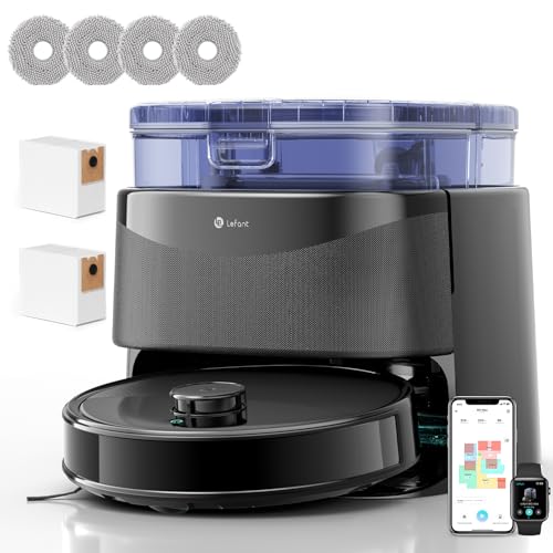 Lefant M3 Ultra Robot Aspirapolvere Lavapavimenti con Mappatura, 23000Pa, LiDAR dToF, Ostacoli PSD, Lavaggio a 75°C e Asciugatura, Stazione All-in-One, Autosvuotamento 3,2L, WiFi 2.4G/5G, Alexa/App