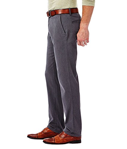 Haggar Clothing Mens 36x30 Straight Fit In Motion Sustainable Stretch Chino Pant (36 x 30, Charcoal Heather)