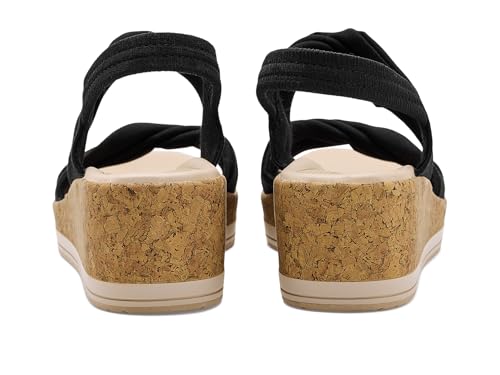 Image of LifeStride Womens Riley Slingbacks Black Linen Fabric 11 M