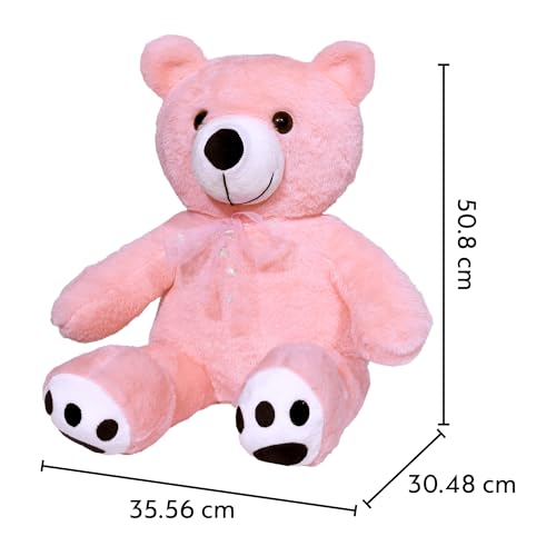 Image of Soft Teddy Bear 20 Inch (50 cm) - Adorable Huggable Plush Toy for Kids, Girls & Couples | Stuffed Animal Gift for Birthday, Valentine's Day & Home Decor Pink Color