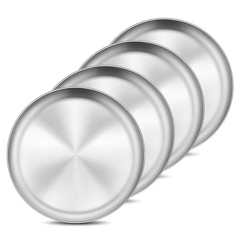 Onader 4-Piece Stainless Steel Plates, 8 Inch...