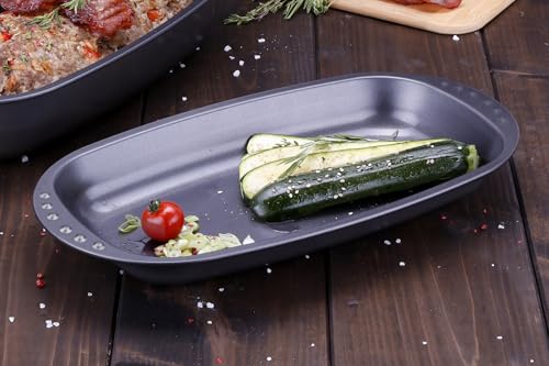 Foto von chg 9942-04 Bratenform mit Deckel, antihaftbeschichtet, Anthrazit-metallic, 37 x 20 x 7 cm