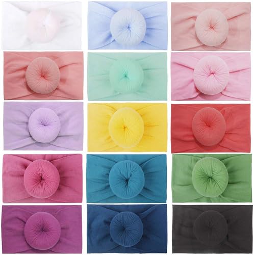 Image of BAKEFY -6 Kids Baby Bohemian Turban Headbands Super Soft Cotton Cute Knot Caps Stretchy Soft Headbands for Baby Girls Infants Toddlers Kids Cute Toddler Cap Baby
