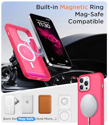 Image of Magnetic Compatible with iPhone 14 Pro Case, [Built-in Invisible Kickstand][Compatible with MagSafe] [Military Grade Shockproof] Slim Translucent Matte Phone Case for iPhone 14 Pro 6.1 inch
