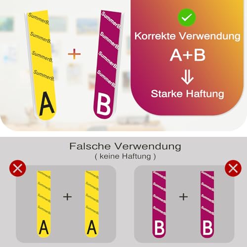 Summerbrite Klebestreifen 15 Paar (30 Streifen,Größe XL) Bilder Aufhängen ohne Bohren, Klettband Selbstklebend,Streifen halten bis zu 6,8 kg, Rückstandslos, Geeignet für Fotorahmen, Dekorationen