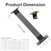 10Gtek PCIe 3.0 Riser Extension Cable, X4 to X4, M to F, 90°to 90°, Cable Length 20cm, P322MF5520 – Ansicht 5