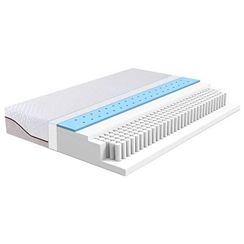 kühlende Taschen-Federkernmatratze mit 7-Zonen-Gel-Memory-Schaum, 90 x 200 x 25 cm