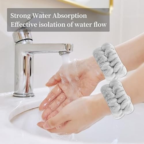 مجموعة عصابات راس للاستجمام مكونة من 12 قطعة من يلاجوي - شرائط راس ناعمة من المايكروفايبر لغسل الوجه والعناية بالبشرة للنساء والفتيات (4 الوان، تتضمن اساور المعصم)