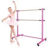 🎀 # Materiale robusto # La struttura di questa barra doppia per danza è tutta realizzata in ferro, che è molto resistente e robusto. Tutti i componenti sono collegati e fissati strettamente. La sicurezza dei bambini è pienamente protetta. Le 2 barre sono realizzate in legno di faggio, che è ampiamente usato come materiale duro ed ecologico. L'asta è lunga 120 cm e ha un diametro di 25 mm.