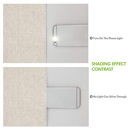 Deconovo Full Blackout Curtains Bedroom Thermal Insulated Energy Efficiency Eyelet Blackout Curtains with Coating Back Layer 46 x 72 Inch Light Linen 1 Pair - Image 7