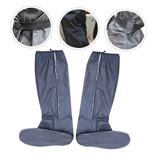 1 par de fundas para zapatos impermeables con cremallera, reutilizables y plegables para lluvia y barro, uso al aire libre miniatura 6