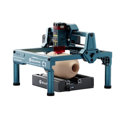 SCULPFUN C1 Mini máquina de grabado láser con rodillo giratorio MINI de de 3 W grabador de alta