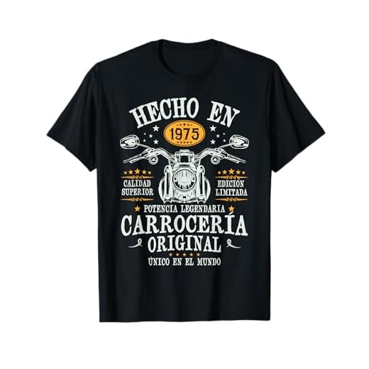 Hecho en 1975 - 50 Años Cumpleaños Moto Biker Hombre Motero Camiseta