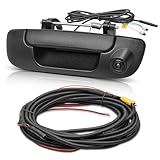 RED WOLF Tailgate Handle w/Backup Camera Compatible with 2002-2008 Dodge Ram 1500 2500 3500 Tailgate Door Rear View Reverse Backup Camera with RCA Plug Parking Guideline Available Waterproof