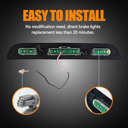 Image of Third 3rd Brake Light LED for 2015-2020 Ford F150, High Mount Rear Brake Lights Assembly for 2017-2020 F250 /F350 /F450 Super Duty, Waterproof Center Cab Lamp Stop Light