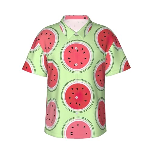 Chemise hawaïenne boutonnée et décontractée à imprimé vert