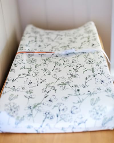 Image of Baby Changing Pad Cover 2-Pack for Boys, Girls (Butterfly Garden) - Premium Fitted Sheets Baby Diaper Changing Table Cover - Buttery Soft Cotton Blend
