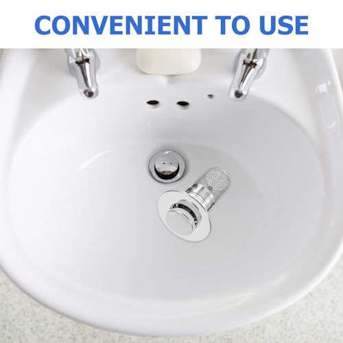 Tapón para lavabo de baño con colador 2.87 pulg ABS pack 2 miniatura 4