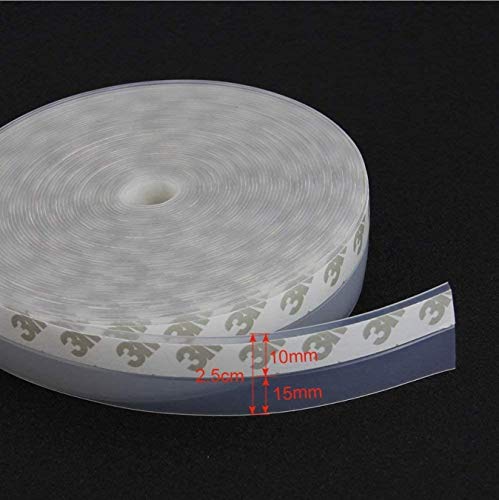 Zengest Door Strip Bottom,House and Glass Shower Door Seal Strip for Side of Door,3M(Transparent), Glass;Aluminium;Plastic