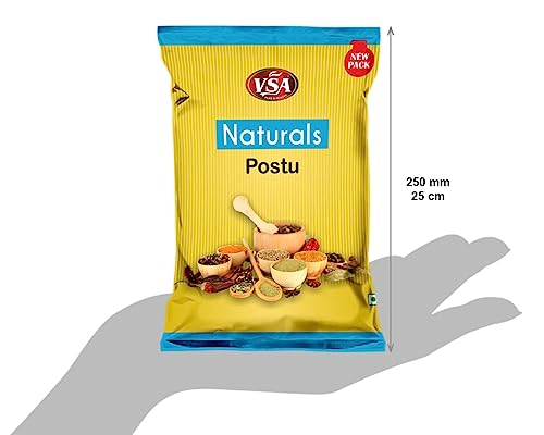 Image of VSA NATURALS POSTU Poppy Seeds Khus Khus Indian Posto Dana Khas Khas 500GM | Premium Creamy White Seeds | Pure Natural Non GMO No Preservatives | Ideal for Curries Stews Laddoos Baking Desserts