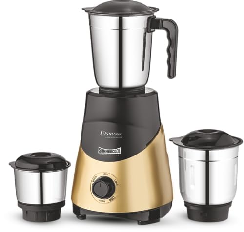 Summercool Slice Max 500 Watt Mixer Grinder with 3 Jars | Long Lasting Shock Proof ABS Body | Heavy Duty Motor | Nano-Grinding Technology | 304 Grade Stainless Steel Blade (3)