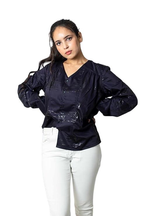 MynxTop for Women | Viscose Fabric | Self Design | Causal Wear | Full Sleeve | T-Shirt Pattern